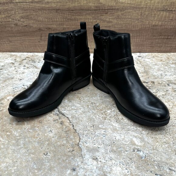 Portland Boot Company Wendy Black Harness Ankle Boots Size 2M Girls Faux Leather - Picture 4 of 10